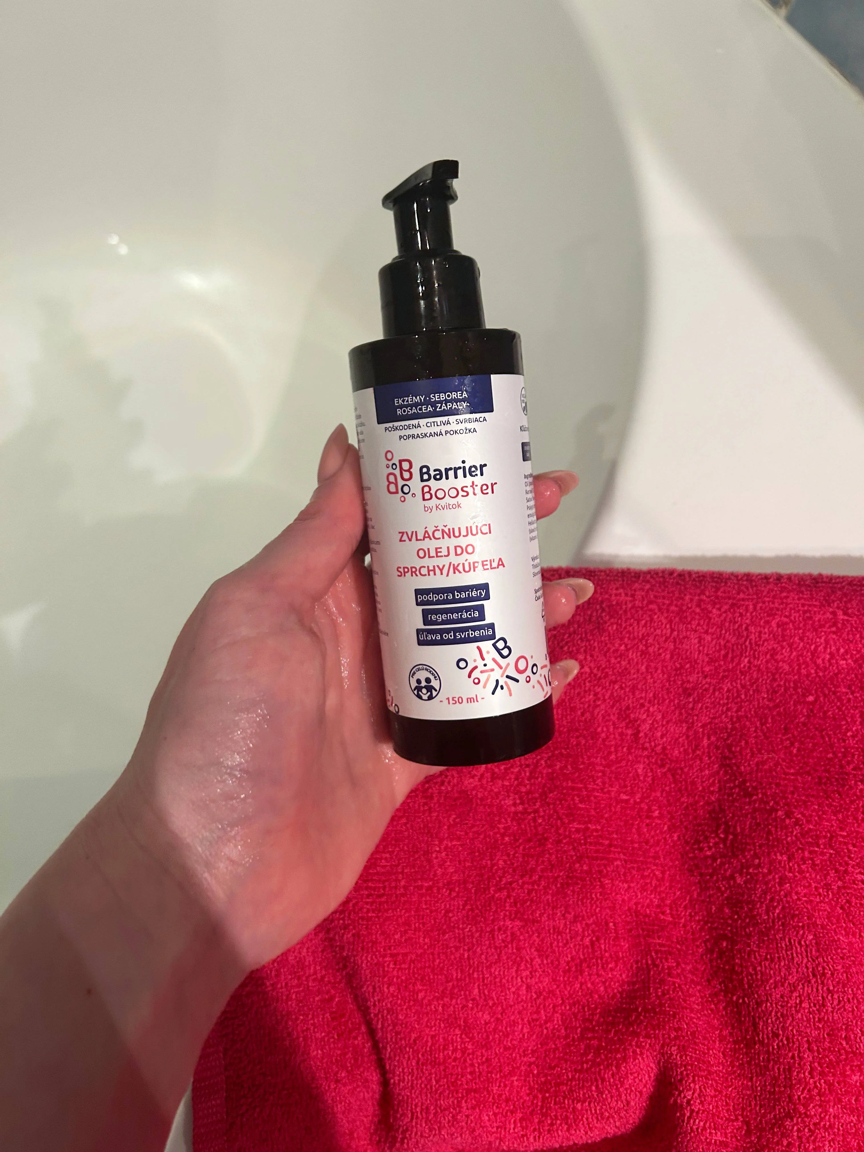 Kvitok Barrier Booster Blødgørende bruse- og badeolie (150 ml) - til silkeblød hud
