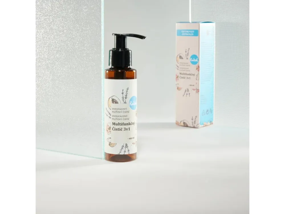 Kvitok Multifunktionel 3-i-1 rensemiddel i to trin (100 ml) - fjerner make-up, renser og toner
