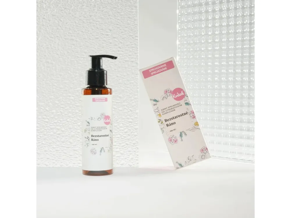 Kvitok Blid shower gel med præbiotisk kompleks Carefree Morning (100 ml) - med en delikat blomsterduft
