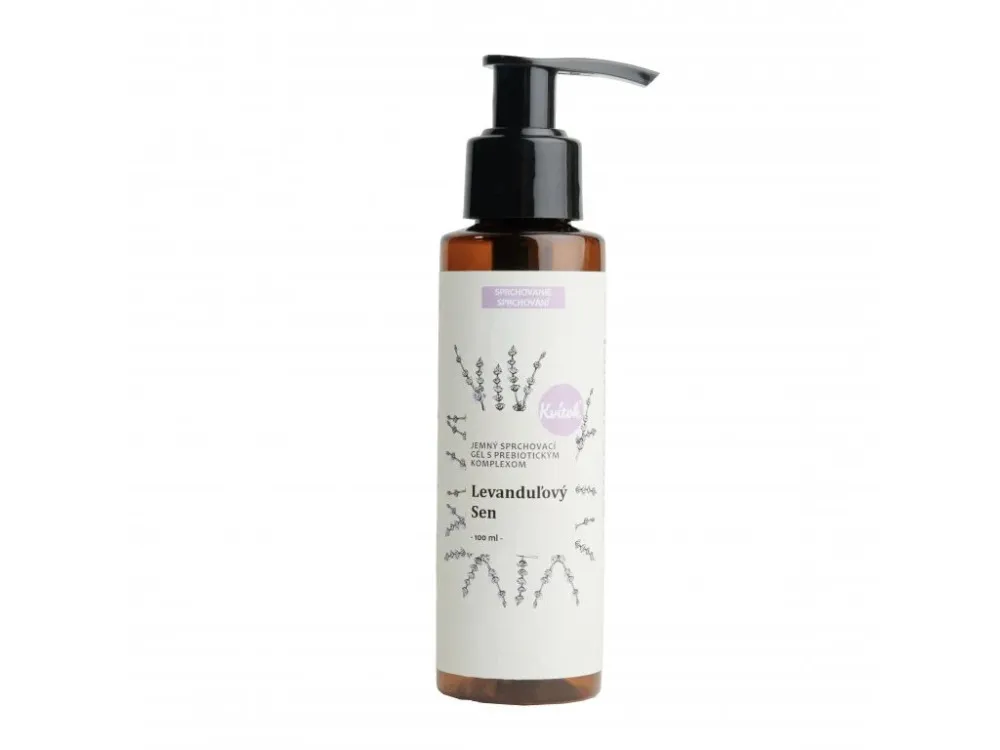 Kvitok Blid shower gel med præbiotisk kompleks Lavender Dream (100 ml) - med en delikat urteduft