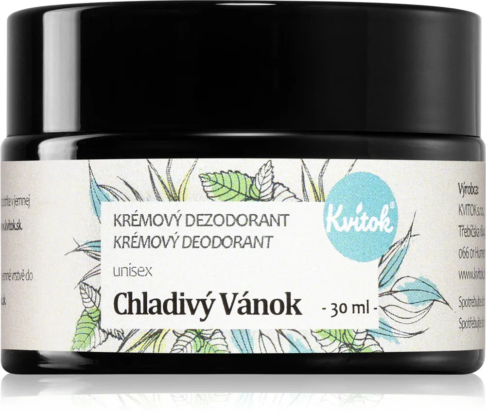 Kvitok Cool Breeze Cream Deodorant (30 ml) - velegnet til kvinder og mænd