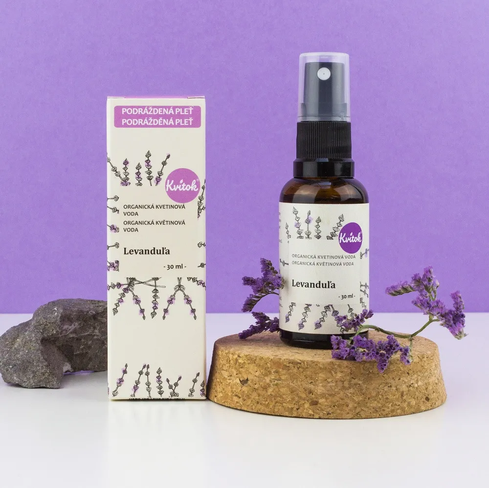 Kvitok Blomstervand med spray - lavendel BIO (30 ml) - harmoniserer og beroliger