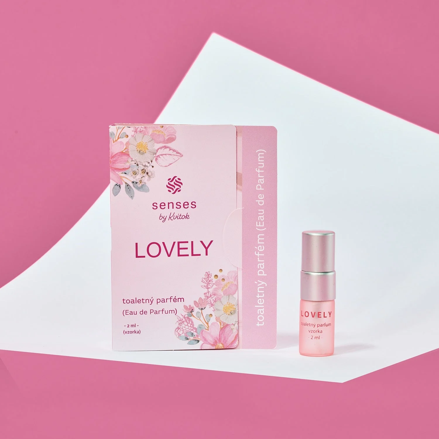 Kvitok Senses Eau de Toilette Lovely - prøve (2 ml) - med duft af rose, vanilje og citrus