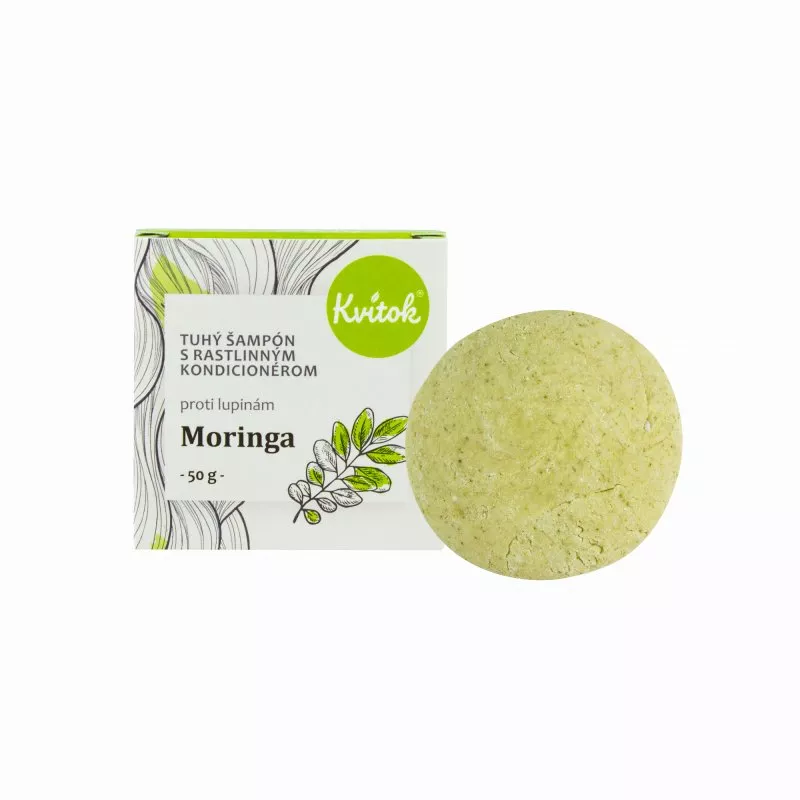 Kvitok Solid shampoo med anti-skæl balsam Moringa XXL (50 g) - skinnende, skælfrit hår