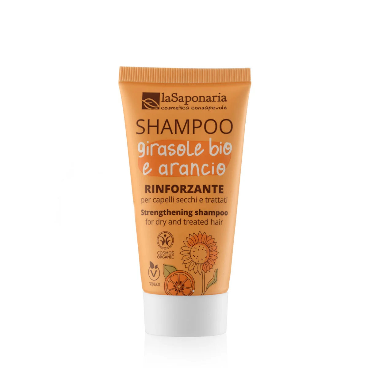 laSaponaria Økologisk shampoo med solsikke og sød appelsin 30 ml
