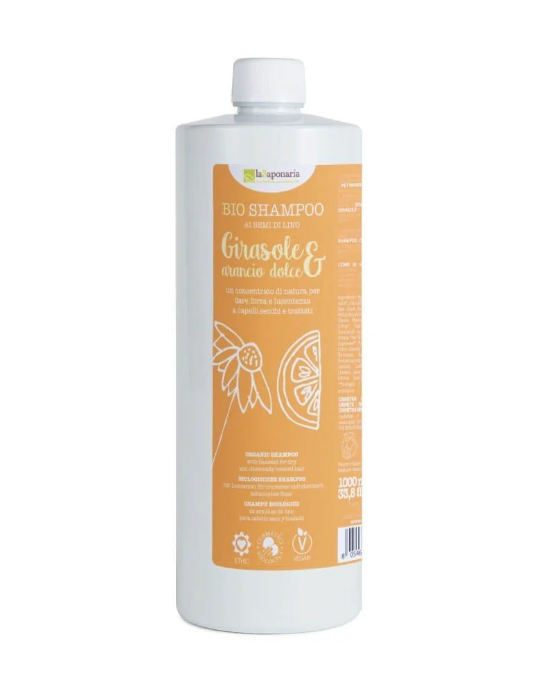 laSaponaria Økologisk shampoo med solsikke og sød appelsin 30 ml
