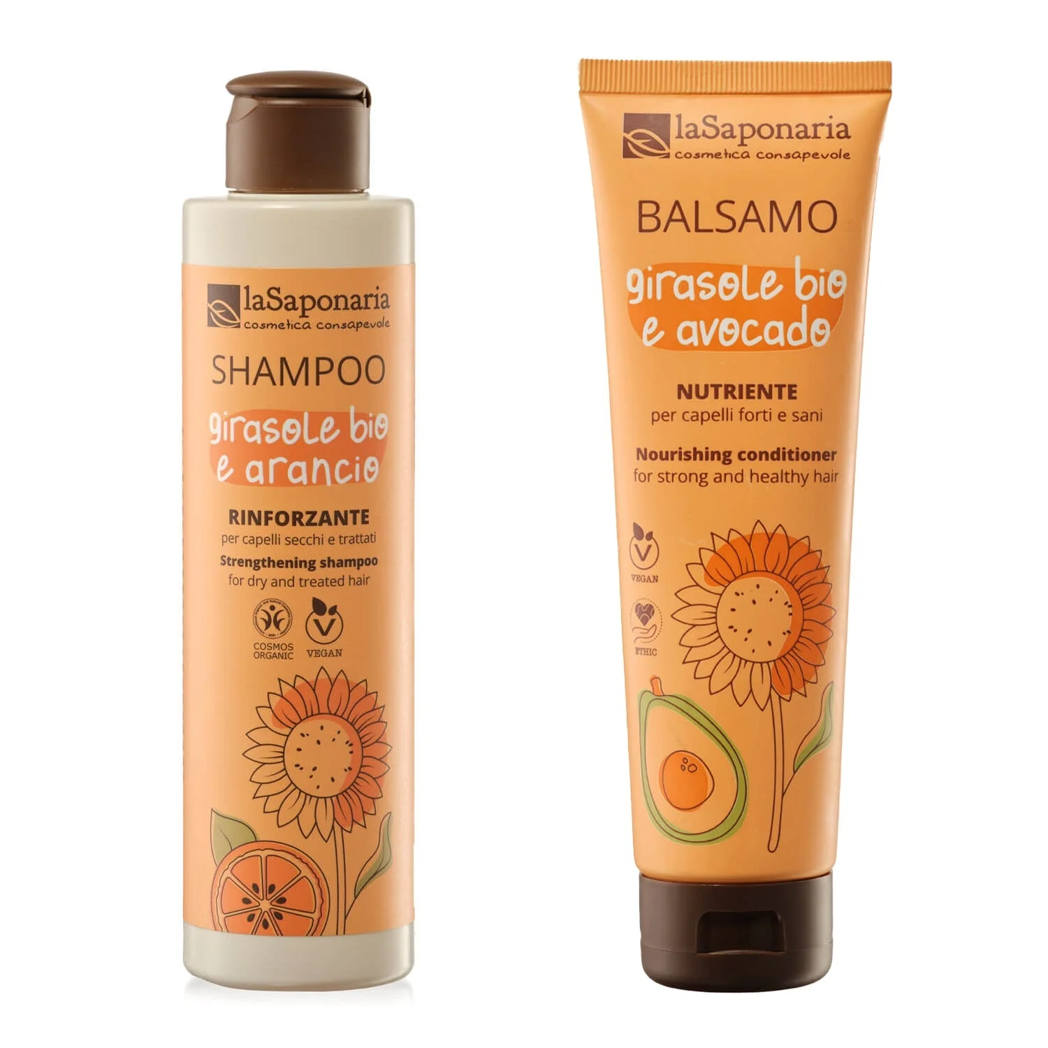 laSaponaria Økologisk shampoo med solsikke og sød appelsin 30 ml