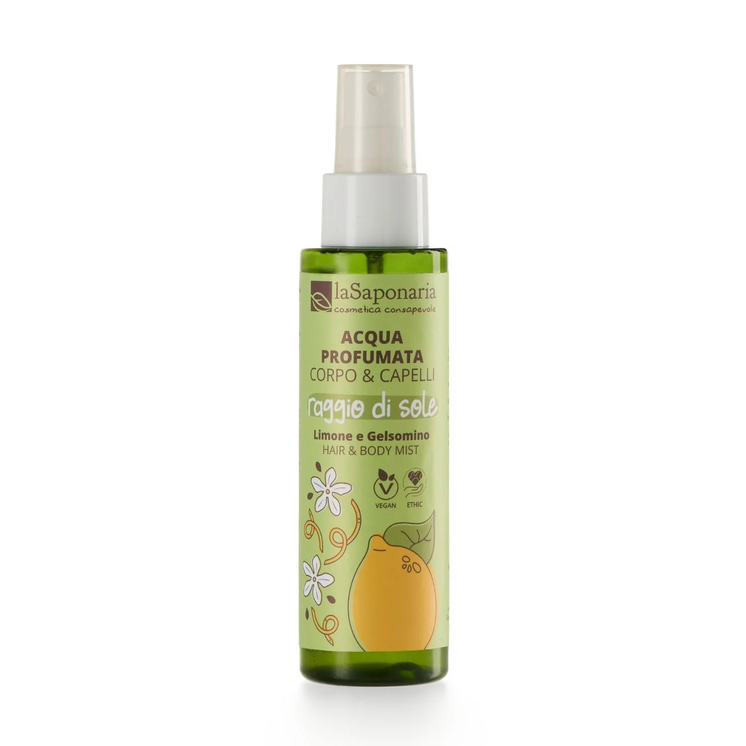 laSaponaria Krops- og hårmist SunBeam - citron & jasmin (100 ml) - til krop og hår