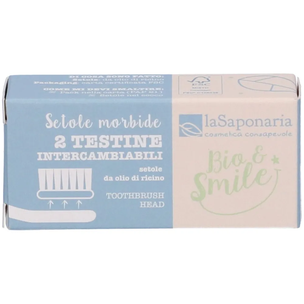 laSaponaria Udskiftning tandbørstehoveder (blødt) (2 stk.)