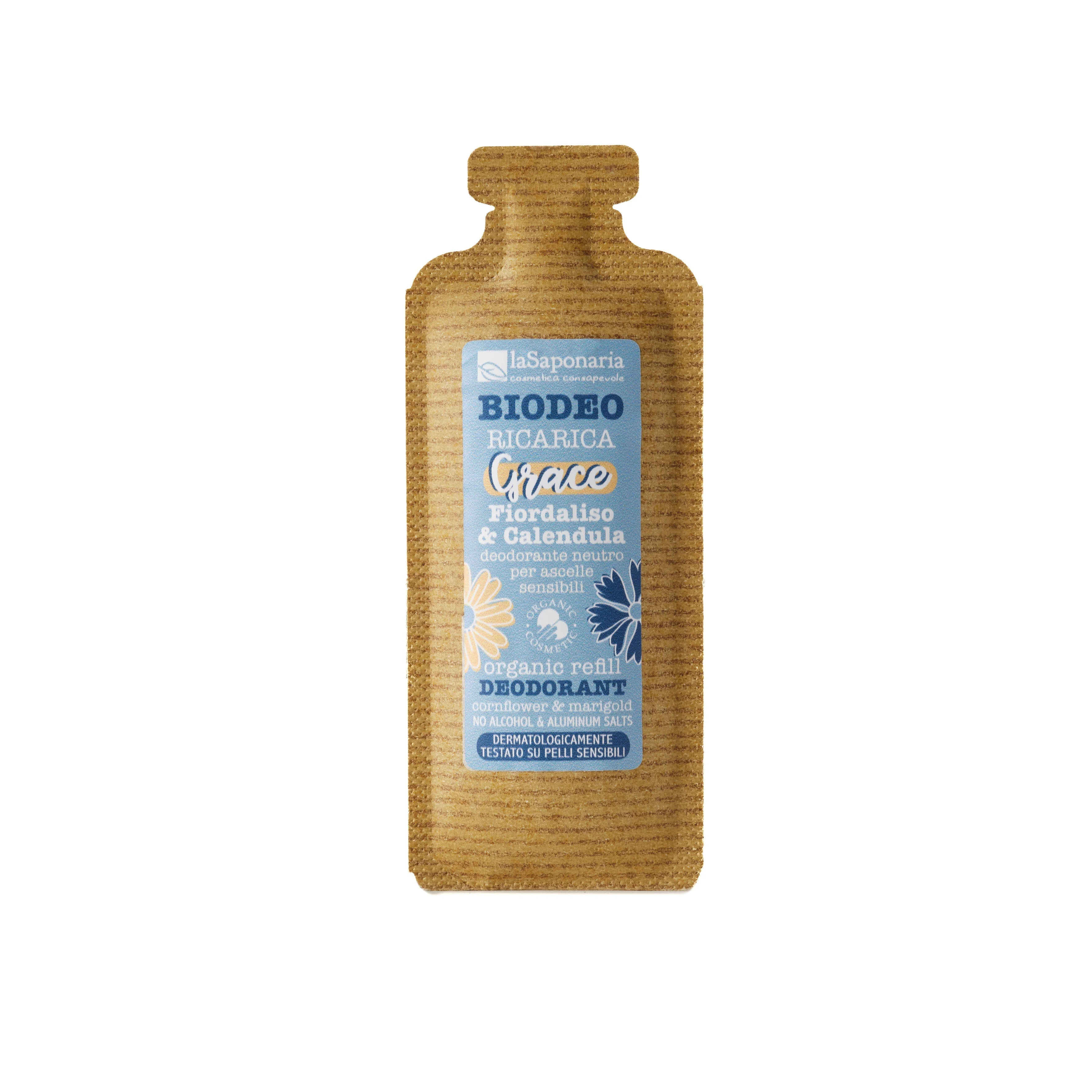 laSaponaria Refill til Grace roll-on deodorant - duftfri økologisk (40 ml) - til sensitiv hud