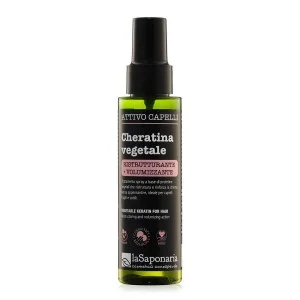 laSaponaria Plantekeratin til håret - aktivt restrukturerende og volumengivende spray (100 ml) - velegnet til skadet og fint hår