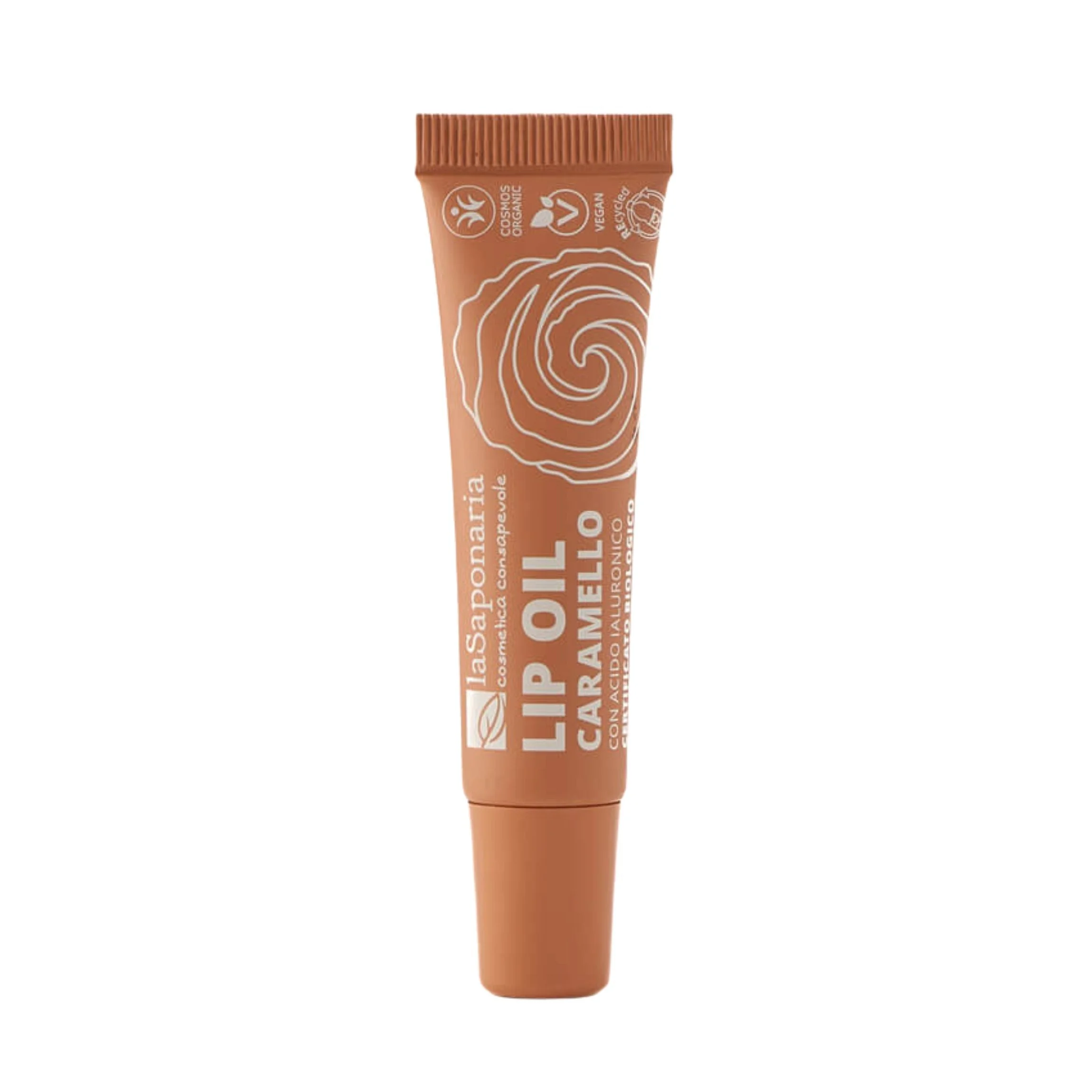 laSaponaria Nærende læbeolie med økologisk karamel - Warm Nude (12 ml) - til blanke og dybt plejede læber