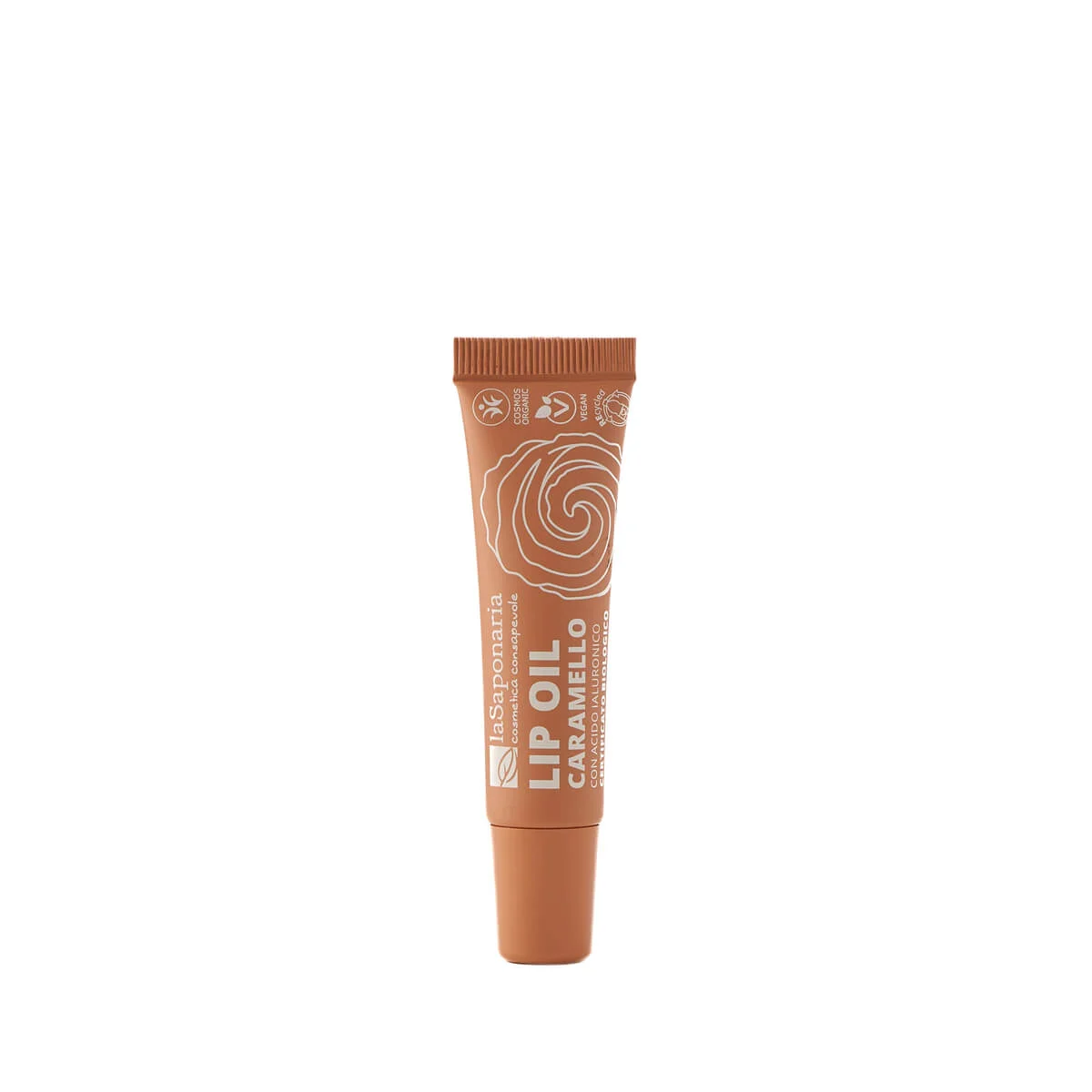 laSaponaria Nærende læbeolie med økologisk karamel - Warm Nude (12 ml) - til blanke og dybt plejede læber