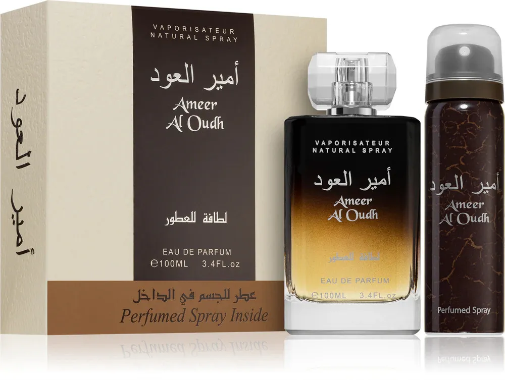 Ameer Al Oudh gavesæt unisex parfumeret vand 100 ml + deodorant 50 ml
