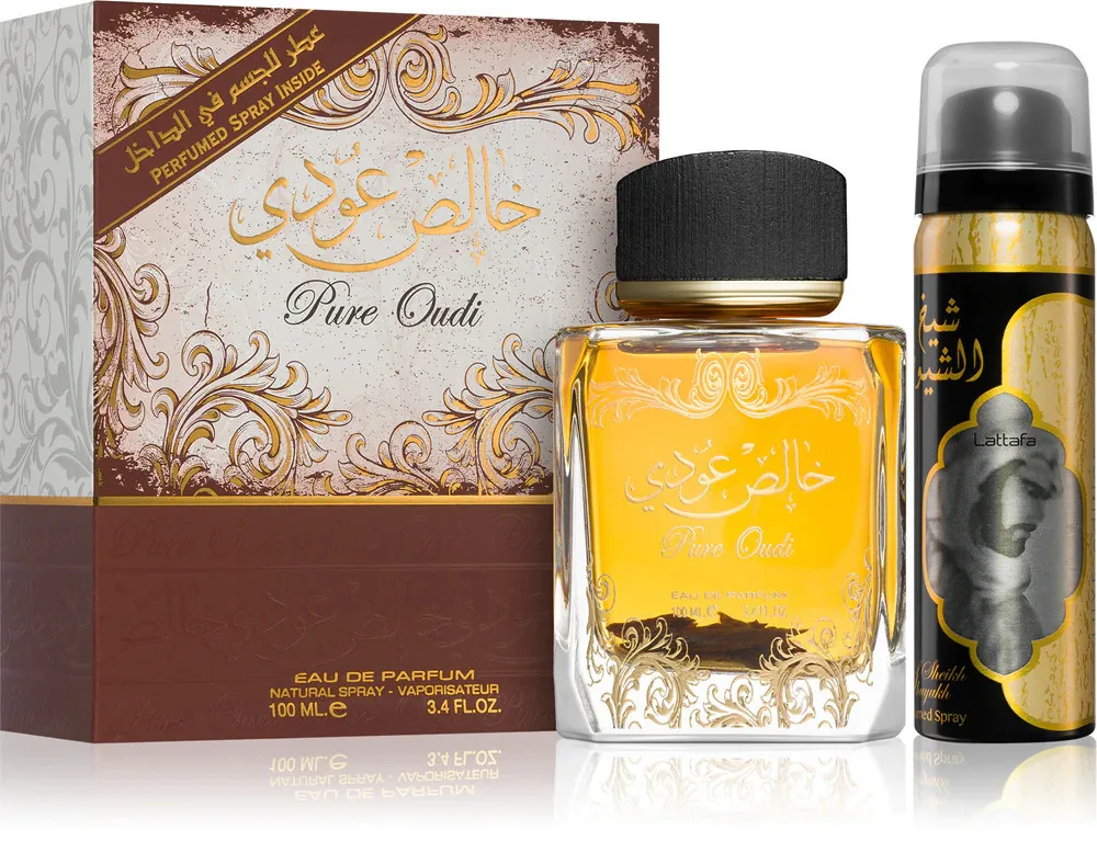 Pure Oudi gavesæt unisex parfumeret vand 100 ml + deospray 50 ml