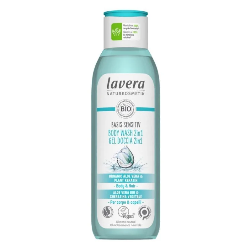 Lavera Basis Sensitive Showergel til krop og hår 2i1 250 ml - også til sensitiv hud