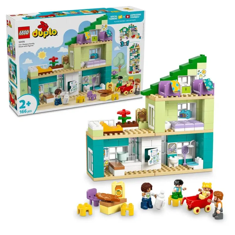 DUPLO® 10470 Moderne familiehus 3-i-1 med figurer