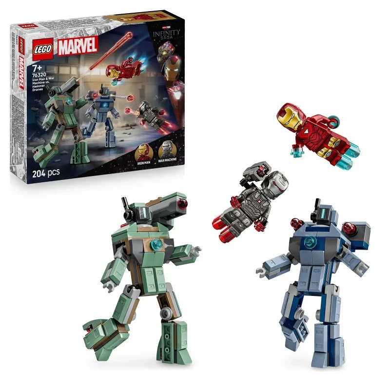 ǀ Marvel 76320 Iron Man og War Machine mod Hammer-droner
