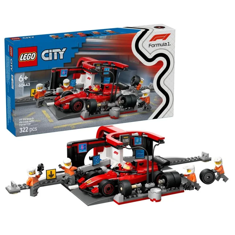 City 60443 F1®-pitstop og mandskab med Ferrari-bil