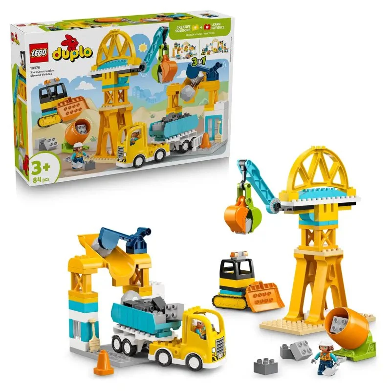 DUPLO® 10476 Byggeplads og køretøjer 3 i 1
