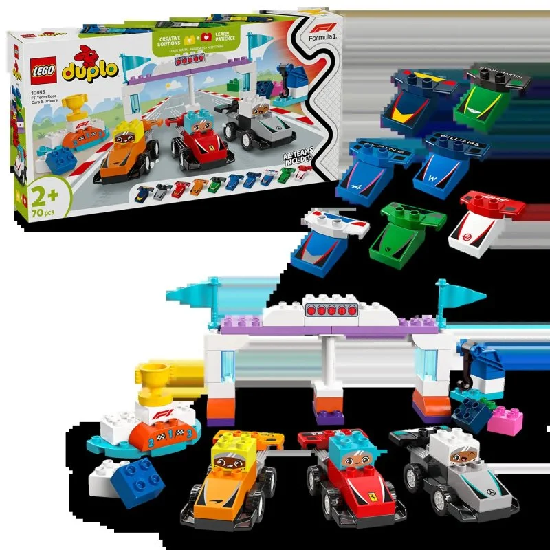 DUPLO® 10445 Racerbiler og F1®-teamets kørere