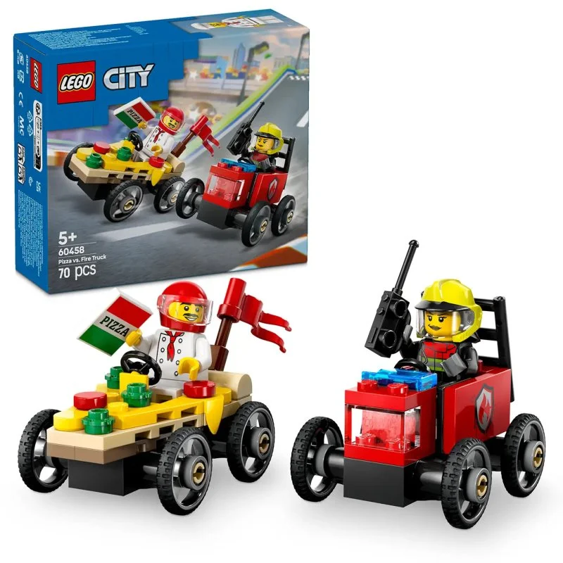 City 60458 Racerpakke: Pizzalevering vs. brandbil