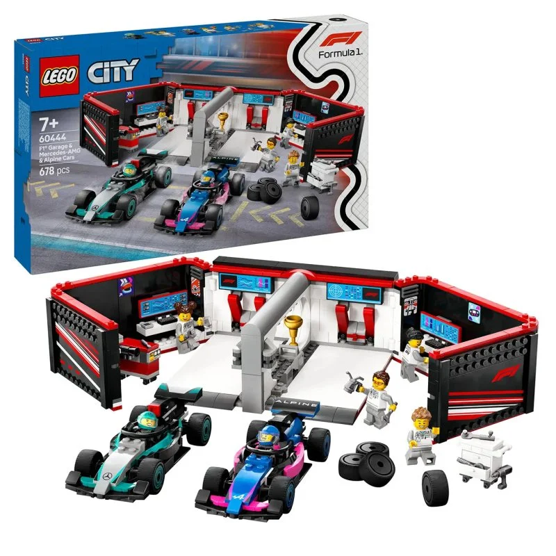 City 60444 F1®-garage og Mercedes-AMG- og Alpine-biler