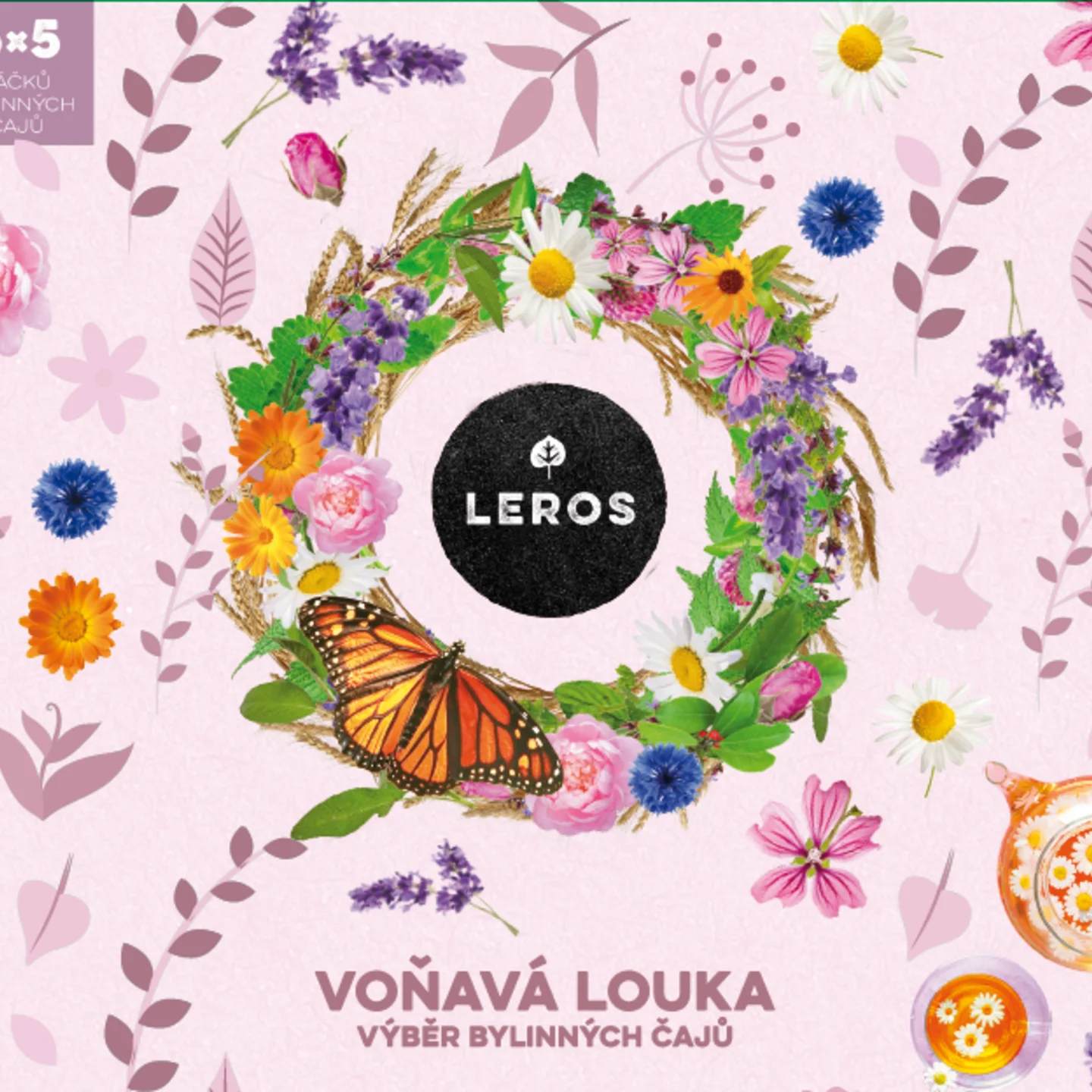 LEROS Gavesæt med urteteer Voňavá louka - tebreve (6 x 5 stk.) - 6 urteblandinger
