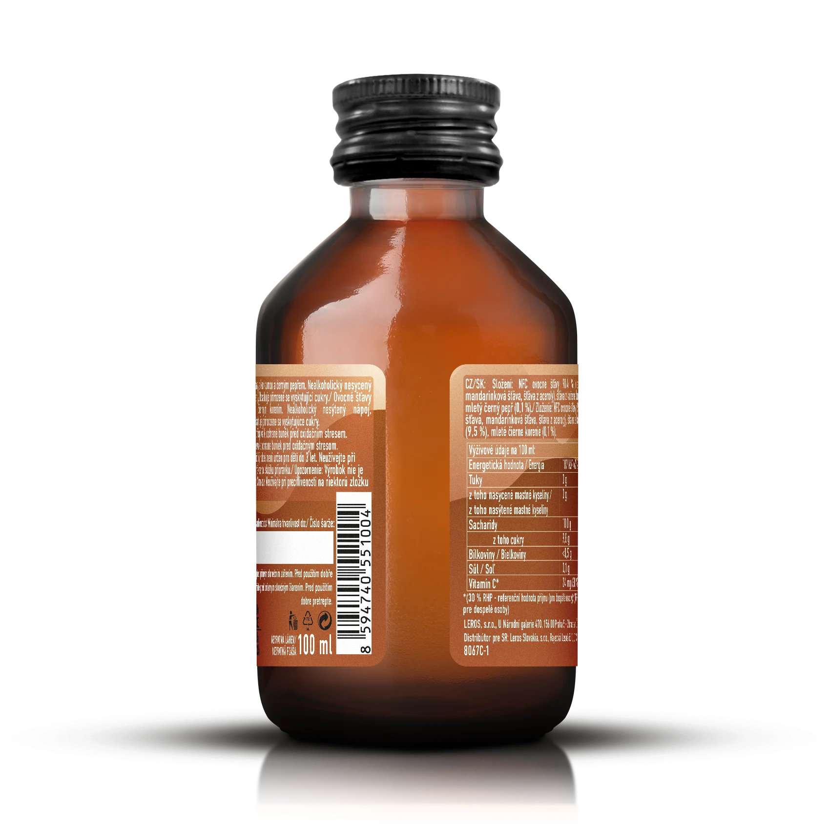 LEROS Healthy booster Gurkemeje & Peber Antioxid shot (100 ml) - til udrensning af kroppen