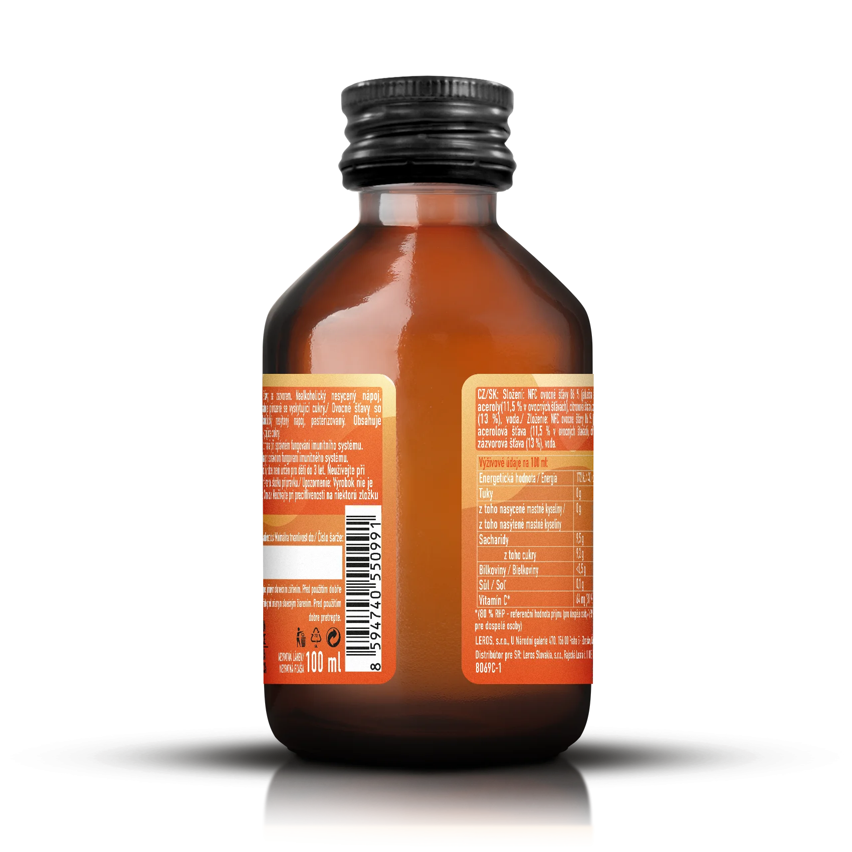 LEROS Healthy booster Ingefær & Acerola Immunity shot (100 ml) - til styrkelse af immunforsvaret
