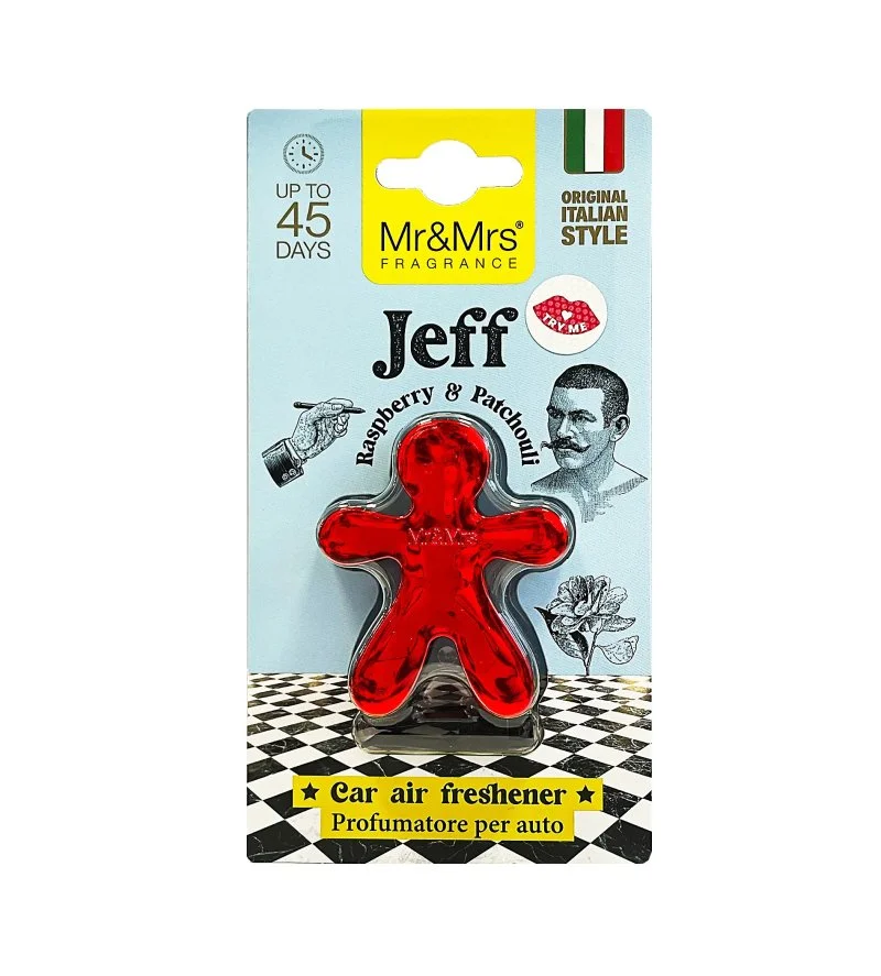 Jeff Chrome Hindbær & Patchouli bilparfume rød