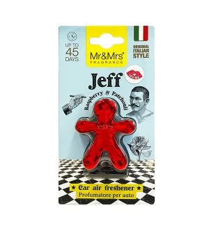 Mr&Mrs Fragrance Jeff Chrome Hindbær & Patchouli bilparfume rød