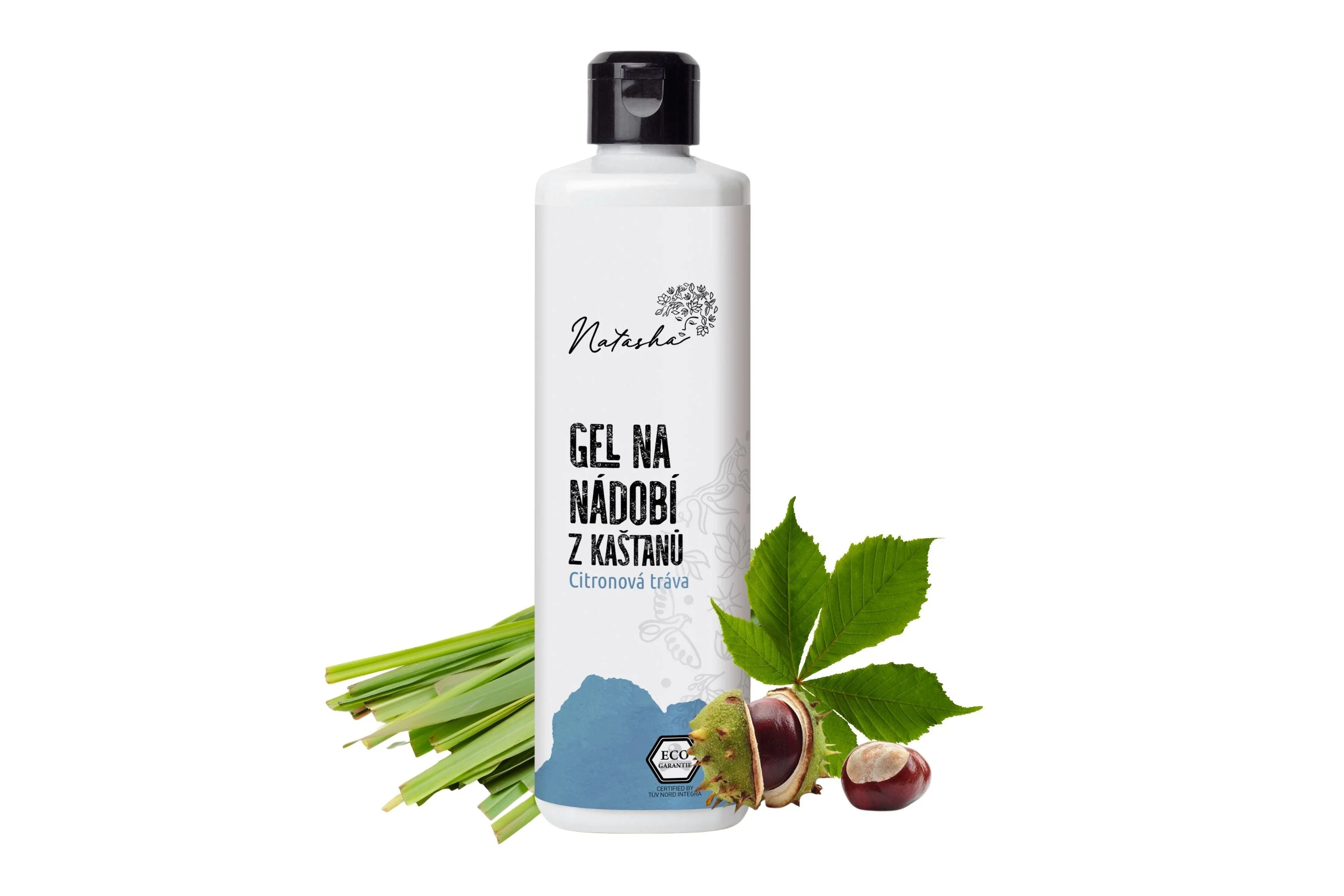 Natasha Opvaskegel af kastanjer med citrongræs 500 ml - bekæmper fedt, skånsom mod huden