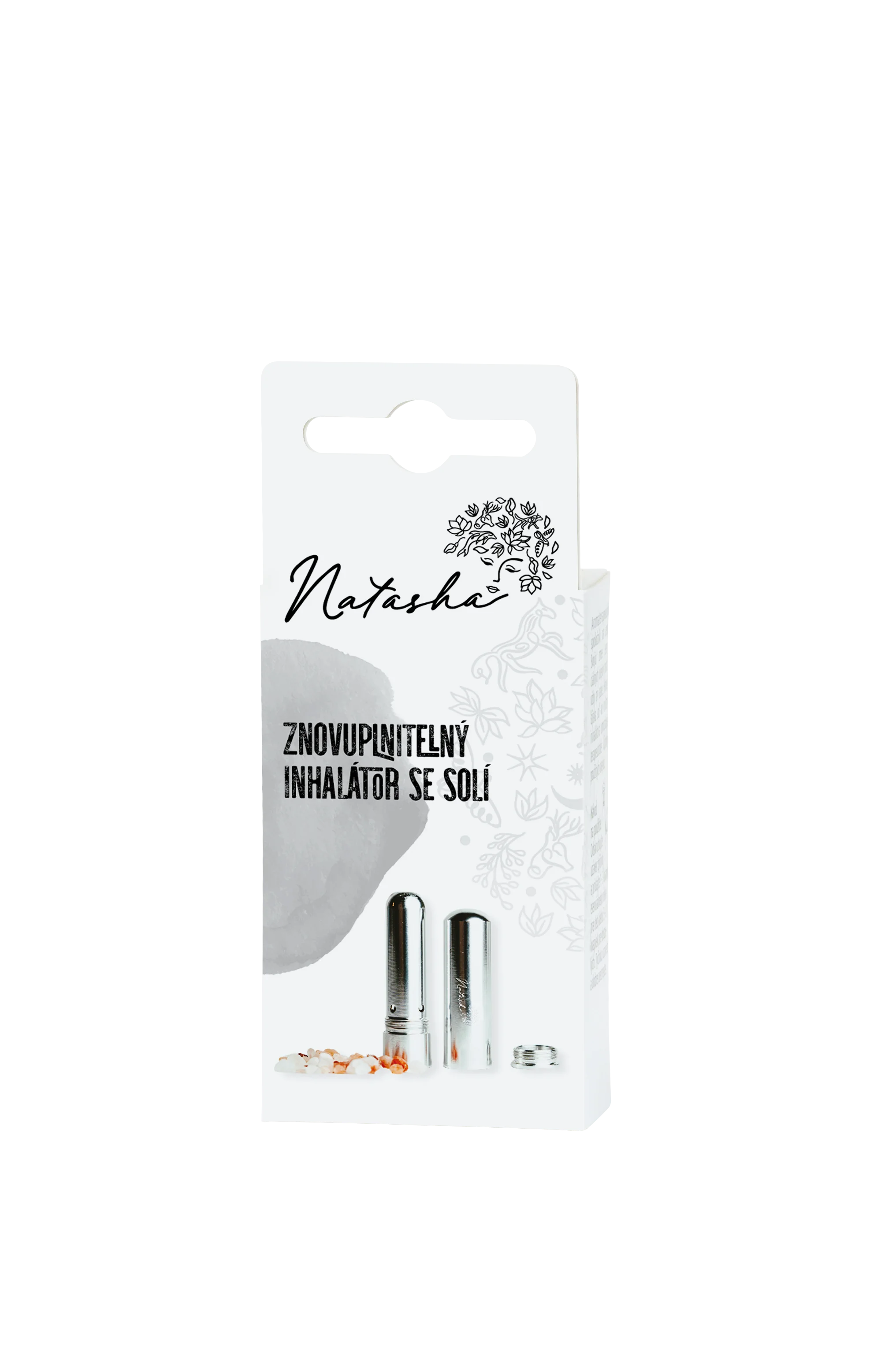 Natasha Genopfyldelig metalinhalator med salt (1 stk.) - praktisk og elegant