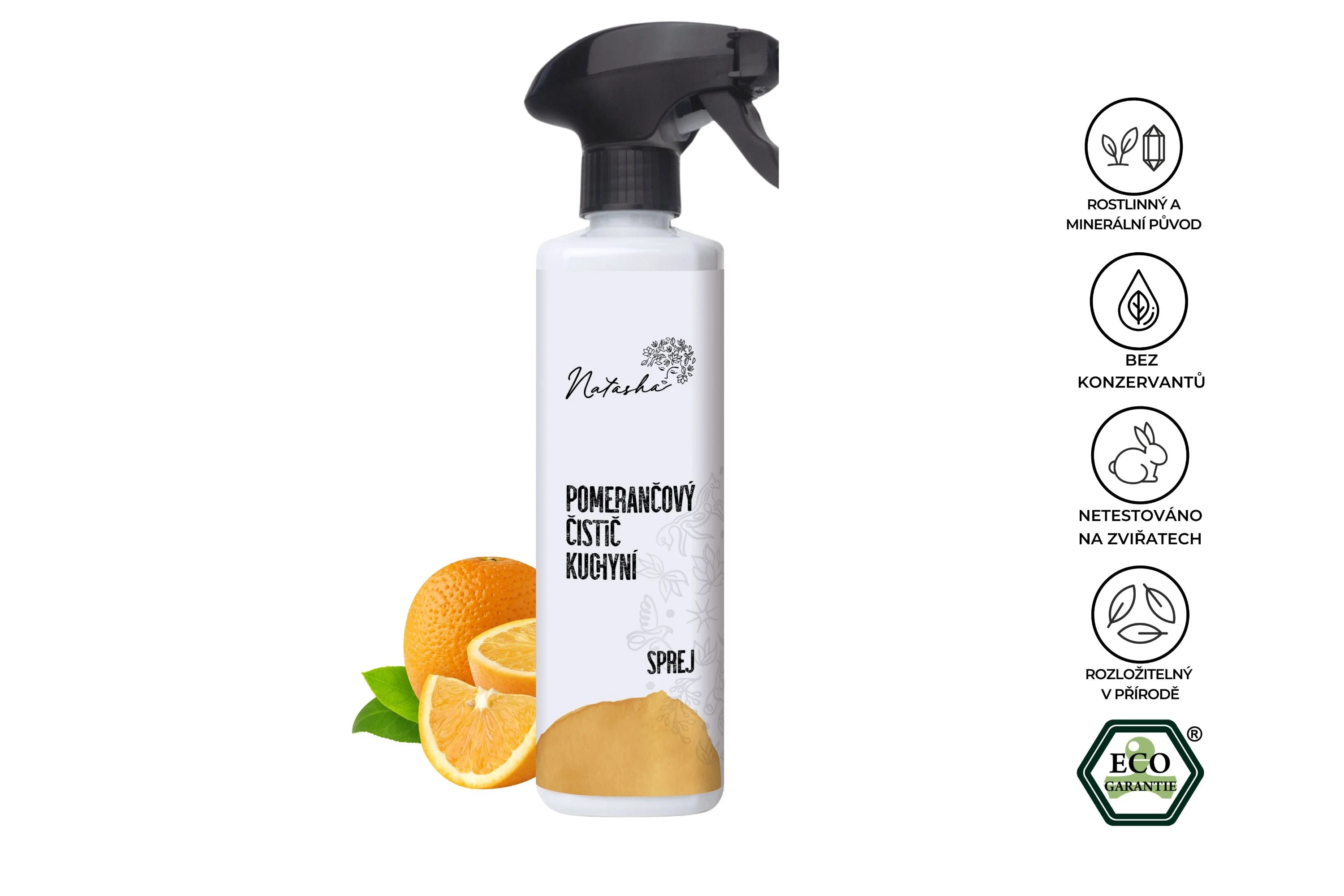 Natasha Orange køkkenrens - spray (500 ml) - universal affedter på sprayform