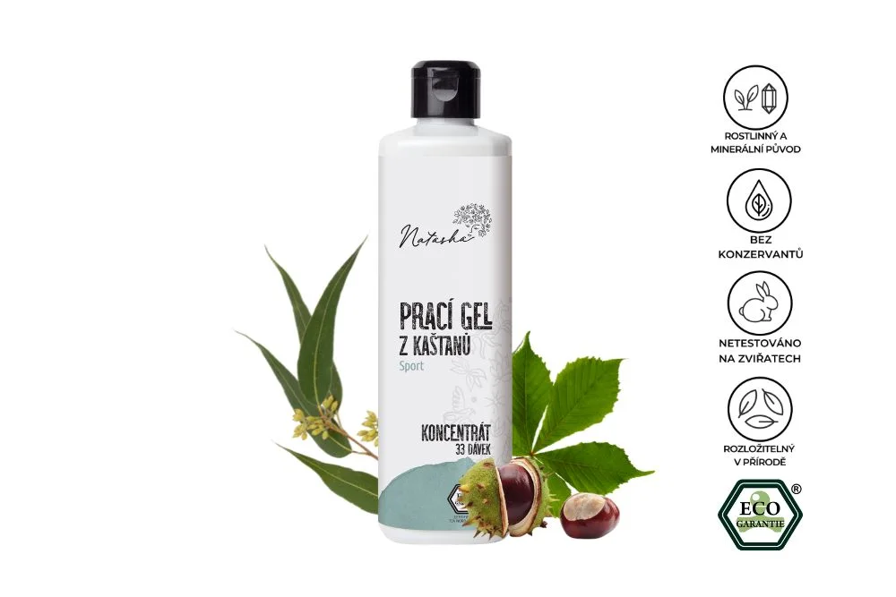 Natasha Vaskegel af hestekastanjer Sport - koncentrat 500 ml - 33 vaske i 500 ml