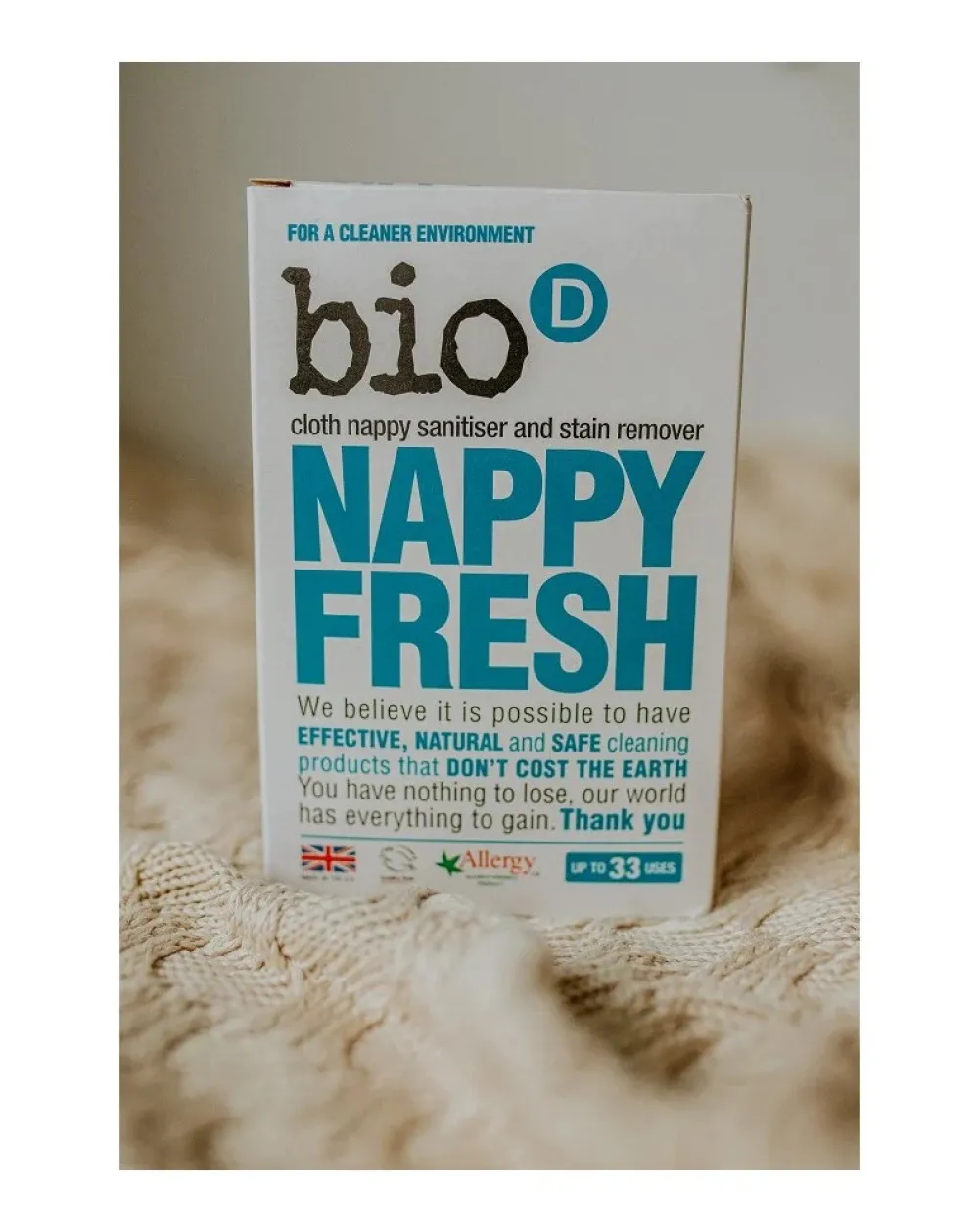 Bio-D Plet- og lugtfjerner til babybleer (500 g)