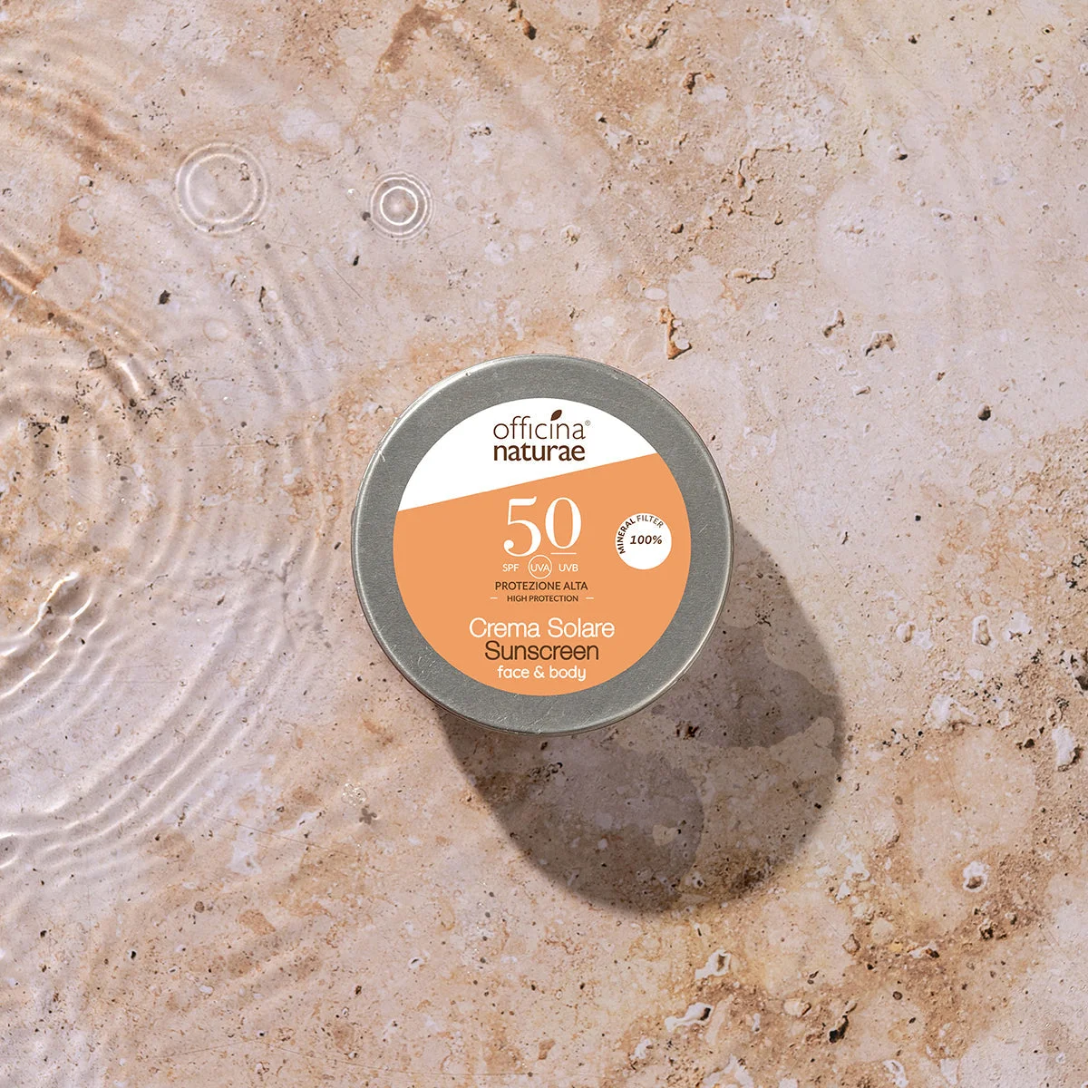 Officina Naturae Solcreme SPF 50 i metaldåse (75 ml) - uden parfume