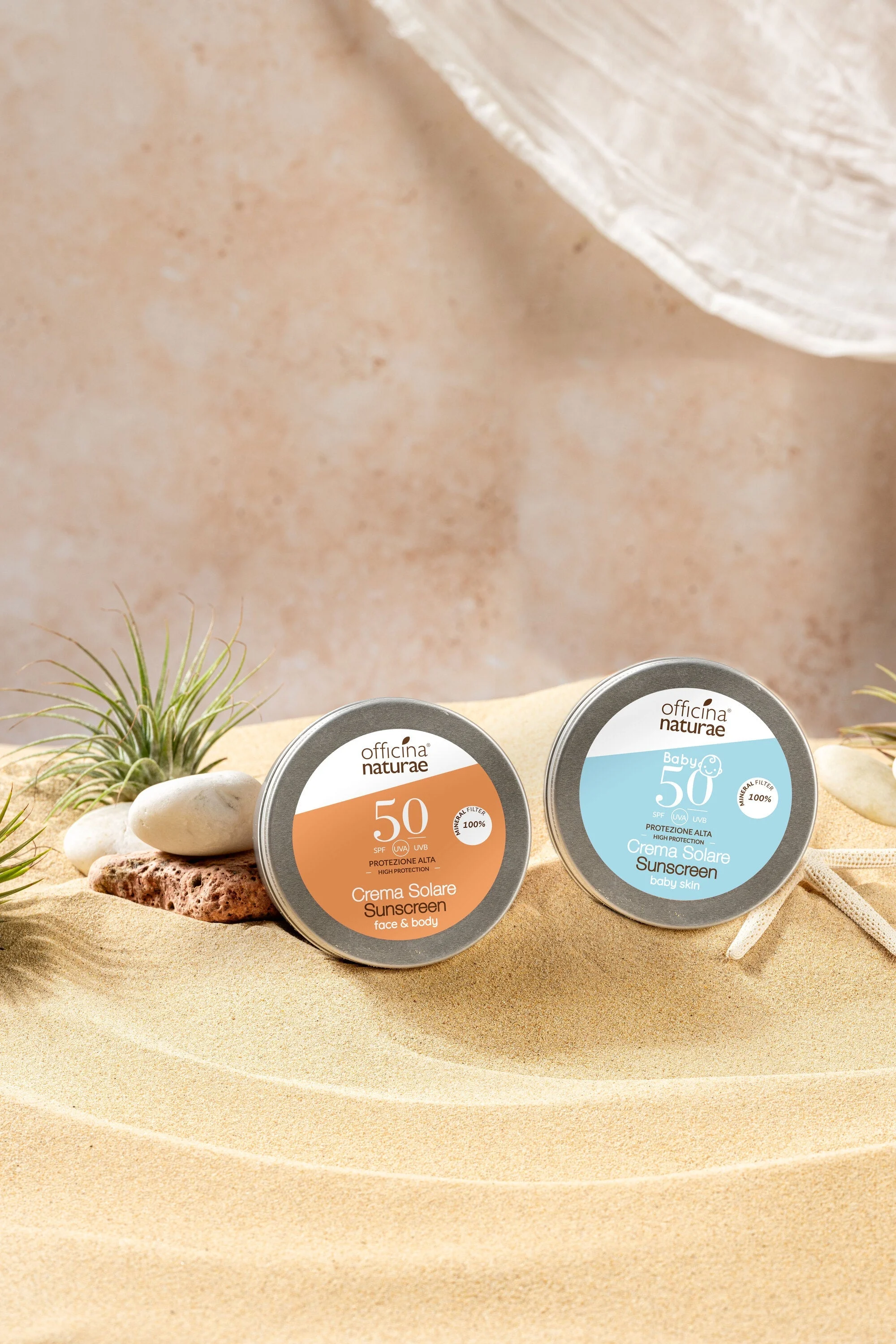 Officina Naturae Solcreme SPF 50 i metaldåse (75 ml) - uden parfume