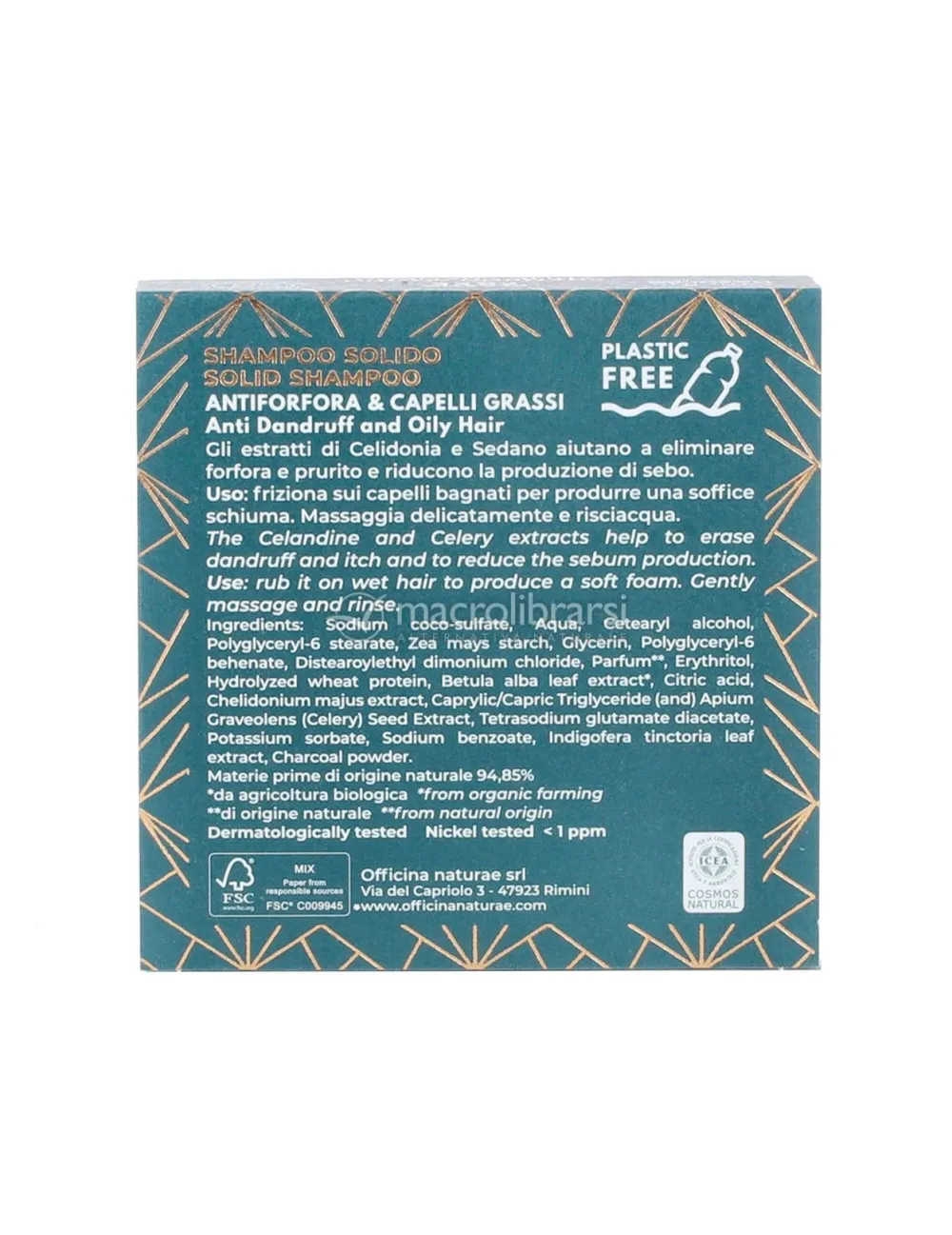 Officina Naturae Solid antiskælshampoo til mænd til fedtet hår N°02 (50 g)