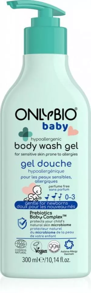 OnlyBio Hypoallergen babyvask (300 ml) - velegnet til allergikere og atopikere