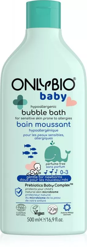 OnlyBio Hypoallergen badeskum til babyer (500 ml)