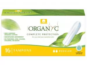 Organyc Tamponer Regular (16 stk.) - 100% økologisk bomuld, 2 dråber