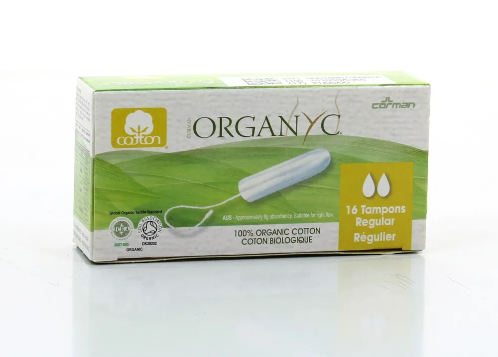 Organyc Tamponer Regular (16 stk.) - 100% økologisk bomuld, 2 dråber