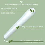 Organyc Tamponer med applikator Regular (16 stk.) - 100% biobomuld, 2 dråber