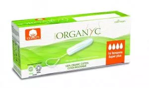 Organyc Super Plus Tamponer (16 stk.) - 100% økologisk bomuld, 4 dråber