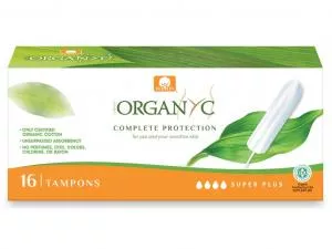 Organyc Super Plus Tamponer (16 stk.) - 100% økologisk bomuld, 4 dråber