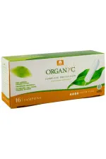 Organyc Super Plus Tamponer (16 stk.) - 100% økologisk bomuld, 4 dråber