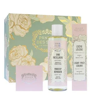 Panier Des Sens Radiant Peony gavesæt let ansigtscreme 40 ml + nærende ansigtscreme 50 ml + micellarvand