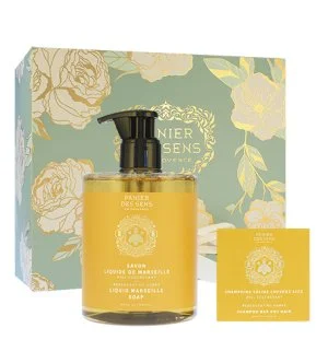 Panier Des Sens Regenerating Honey gavesæt flydende sæbe + fast shampoo til tørt hår 75 g